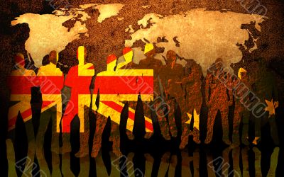 team and world map background team and world map background