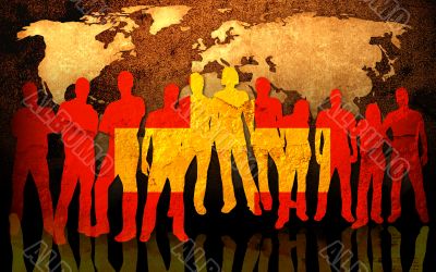 team and world map background team and world map background