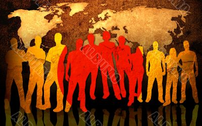 team and world map background team and world map background