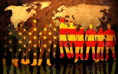 team and world map background team and world map background