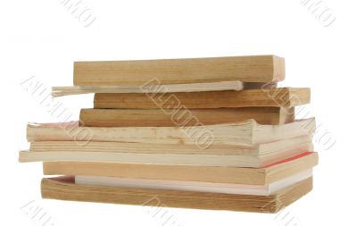old books pile