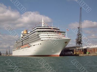 passenger liner at dock