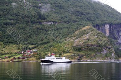 Ferry in the Geiranger Fjord