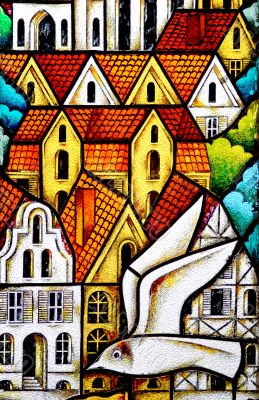 Stained-glass panel in the museum 12