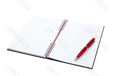 Blank notebook sheet with pen Blank notebook sheet with pen