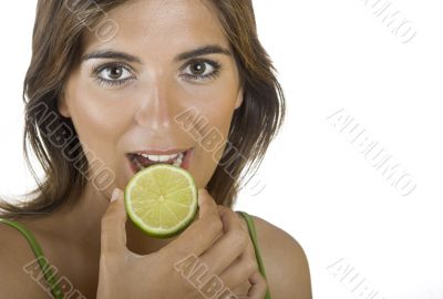 Eating a lime