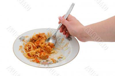 sweet chicken with pasta