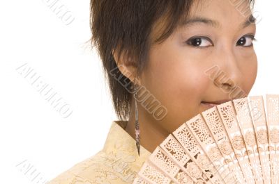 Asian Girl and Fan 2