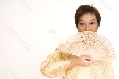Asian Girl and Fan