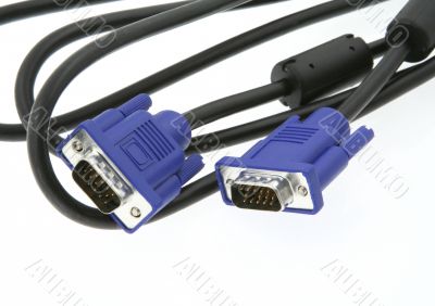 D-sub wires on white