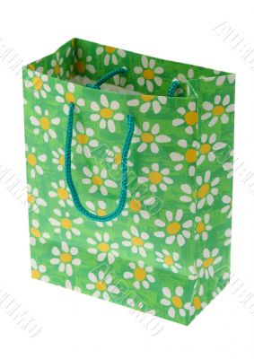 decorative shopping bag on white