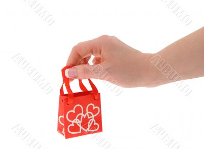 holding love gift bag