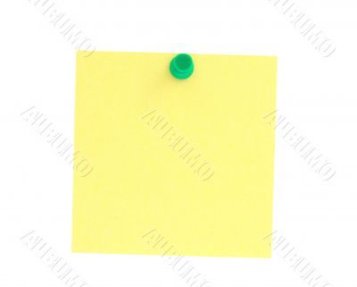yellow note pinned to white