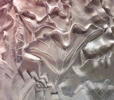Bas-relief of flowers