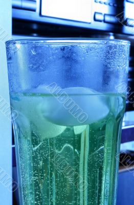 chilling out with a cold drink and music