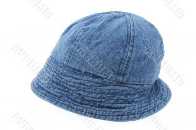 denim hat on white