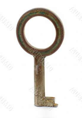 vintage key in the upright position