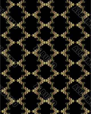 Formal metallic toned lattice wallpaper