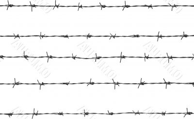 five pieces of barbed wire