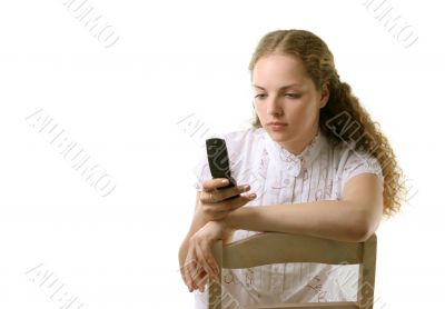 pretty student with cell phone