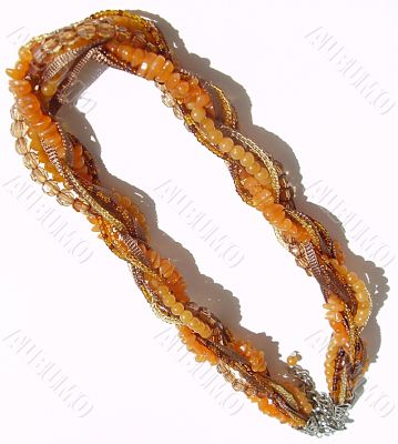 Amber coloured necklace