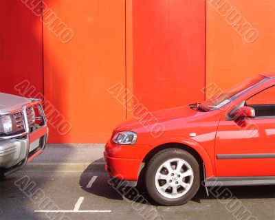 orange car against orange background