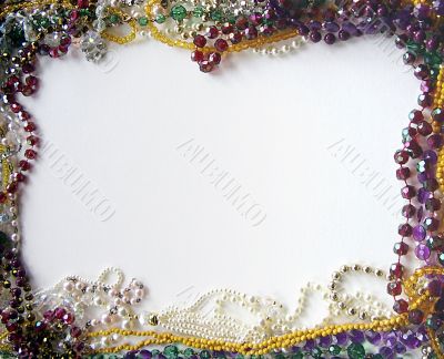 colourful selection of necklaces as picture frame