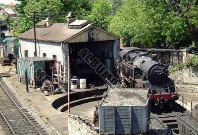 Railway turntable at railway heritage site