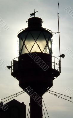 silhouette of retired lightship now shore based
