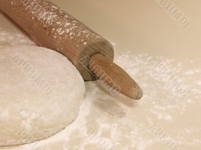 Rolling Pin, Flour, and Dough Rolling Pin, Flour, and Dough