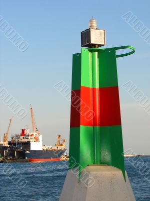 stationary beacon in port of Barcelona