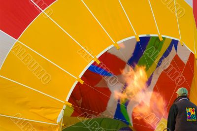 Hot Air Balloon Inflated by Flame