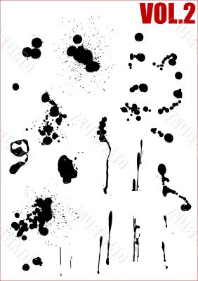Ink splashes, strokes and stains  Set 2