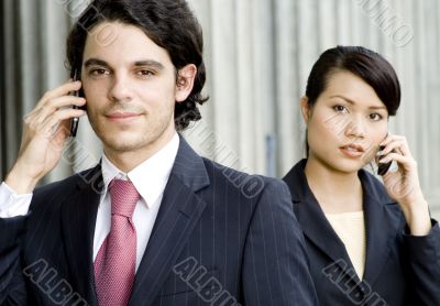 Smiling Businessman and Woman Smiling Businessman and Woman