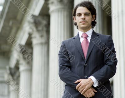 Businessman and Building