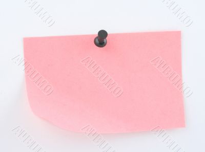 pink paper sheet  pinned