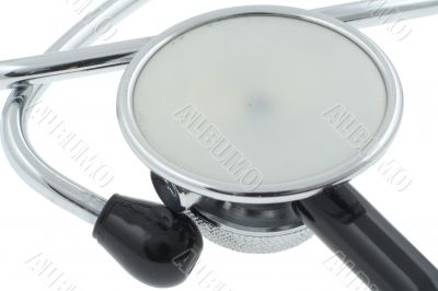 stethoscope on white - real macro