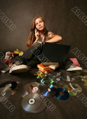 Girl with a computer