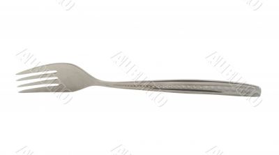 silver fork - pure white background