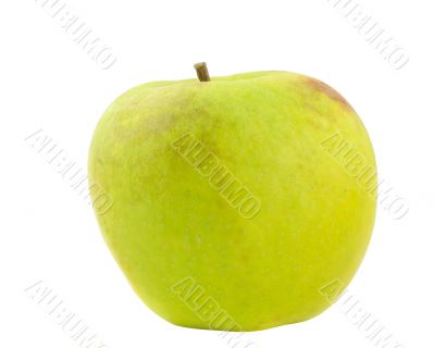 green apple on pure white background