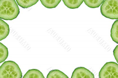 high resolution frame made of cucumber slices