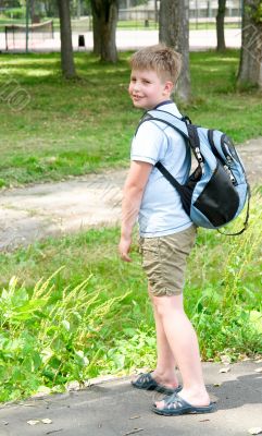 boy with a backpack