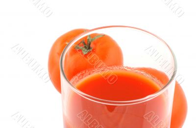tomato juice on white