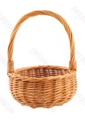 wicker basket on white