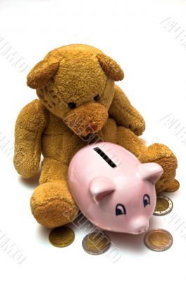 Teddy Bear Piggy Bank Saving