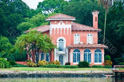 Pink Waterfront House