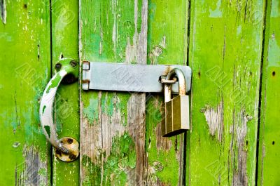 Green Garage Door Lock