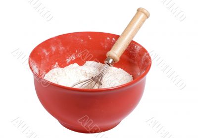 Mixing bowl with flour