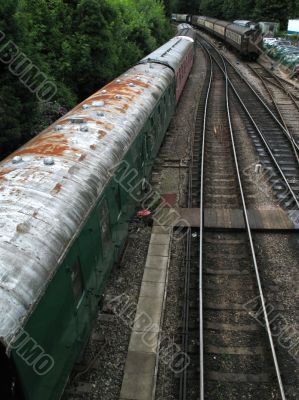 old trains waiting refurbishment