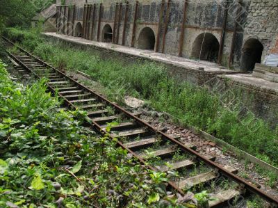 rail track by abandoned kilns